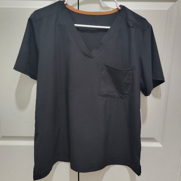 Scrub Joy Black Large Short One Pocket Scrub Top - Picture 3 of 4